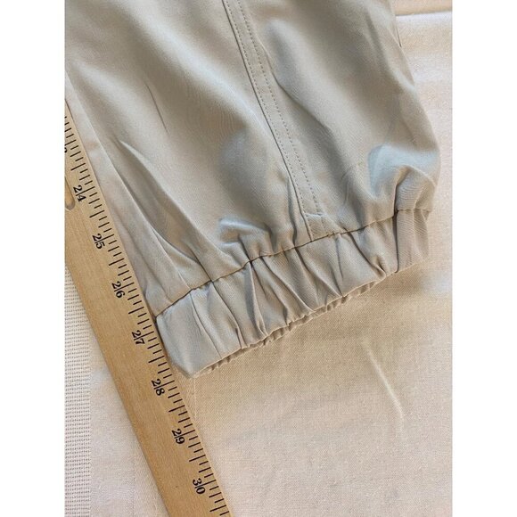 New In Women's High-Waisted Elastic Cuff Jogger Pants Size L Beige Casual - Picture 13 of 13